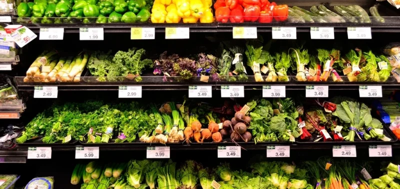 Vegetables in a supermarket